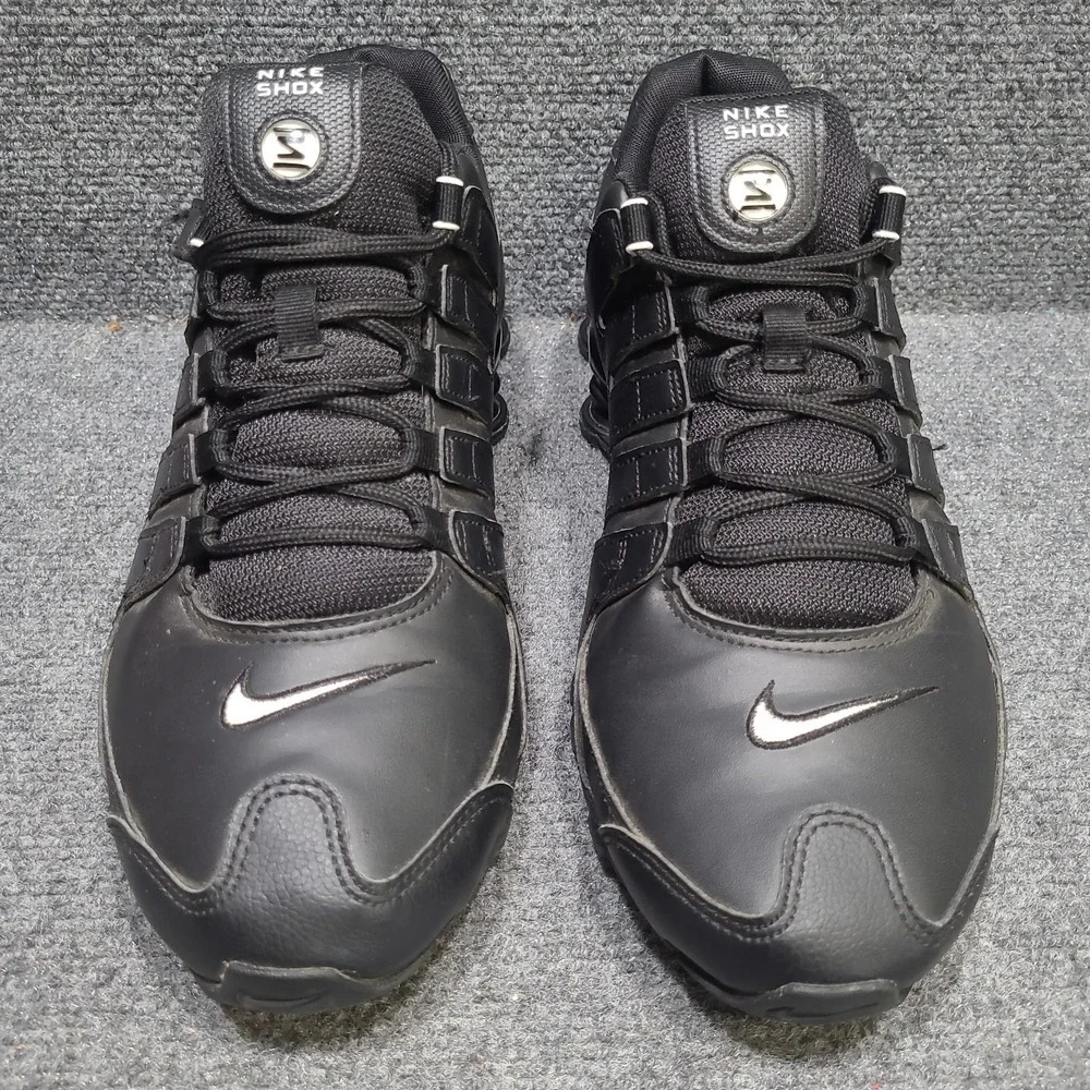 Nike Shox NZ Mens Size 11.5‎ Shoes Black Leather Athletic Sneakers 501524-091